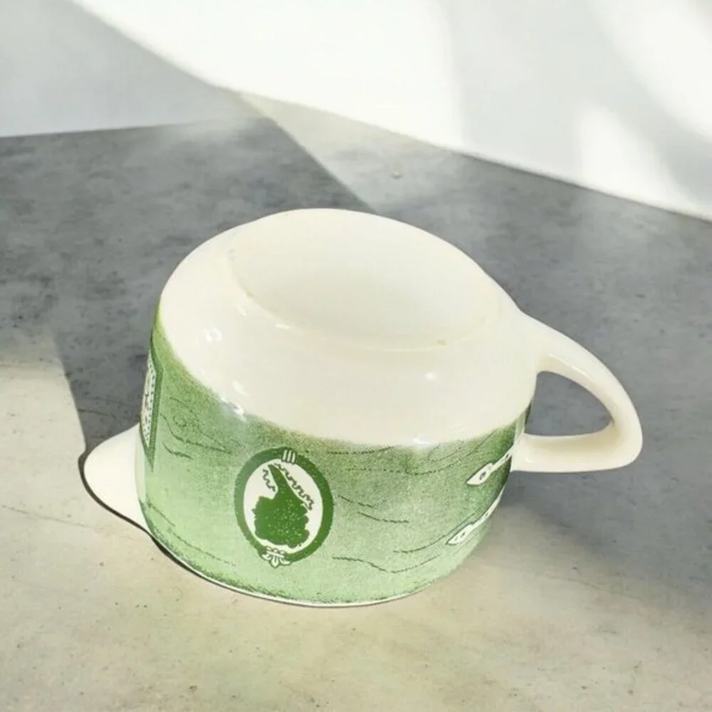 Royal Colonial Homestead Creamer Silhouette and‎ Sample Green and White Ceramic